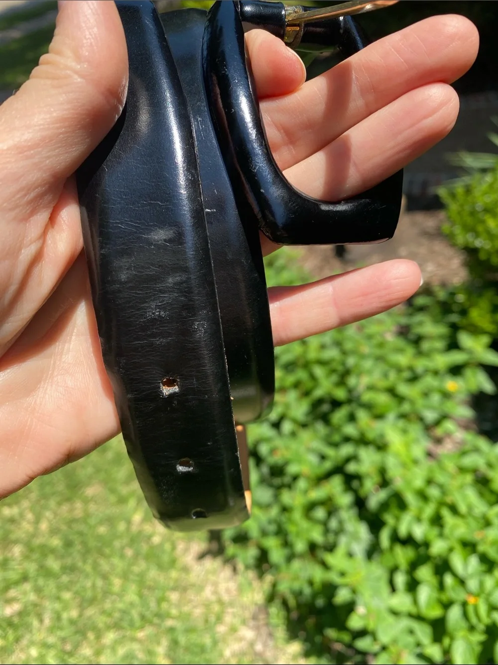 Stanley Korshak Black Leather Belt